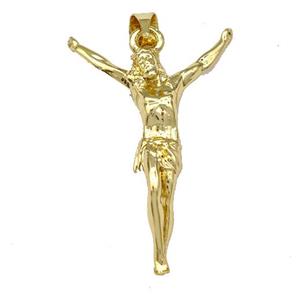 Jesus Charms Copper Pendant Gold Plated, approx 20-30mm