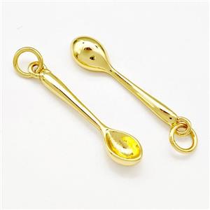 Spoon Charms Copper Pendant Gold Plated, approx 5-25mm