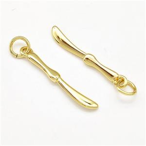Knife Charms Copper Pendant Gold Plated, approx 3-25mm