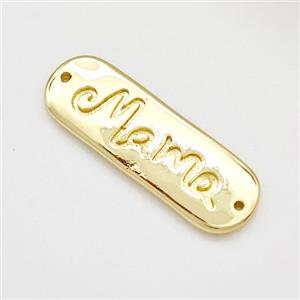 Mama Charms Copper Rectangle Connector Gold Plated, approx 8-25mm