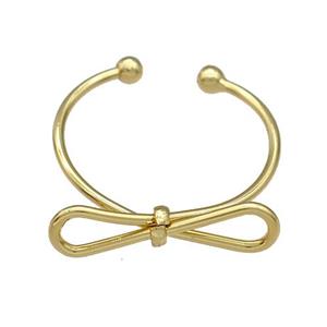 Copper Rrings Bow Gold Plated, approx 5-18mm, 18mm dia