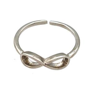 Copper Infinity Rings Platinum Plated, approx 5-15mm, 18mm dia