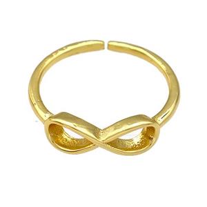 Copper Infinity Rings Gold Plated, approx 5-15mm, 18mm dia