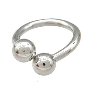 Copper Rings Ball Platinum Plated, approx 8mm, 18mm dia