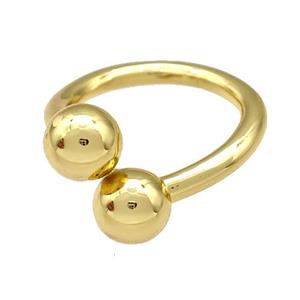 Copper Rings Ball Gold Plated, approx 8mm, 18mm dia