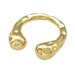 Copper Rings Hammered Gold Plated, approx 8mm, 20mm dia