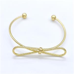 Copper Bow Bangle Gold Plated, approx 12-50mm, 50-55mm dia