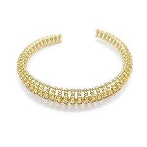 Copper Bangle Pave Zircon Gold Plated, approx 6.5-10mm, 50-58mm dia