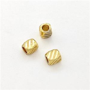 Copper Cube Beads Gold Plated, approx 2.5-3mm