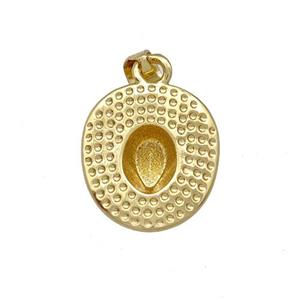 Copper Pendant With Cabochon Pad Gold Plated, approx 14-15mm