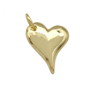 Copper Heart Pendant Gold Plated, approx 11.5-15mm