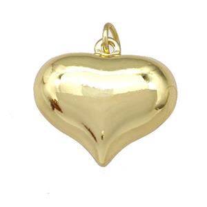 Copper Heart Pendant Hollow Gold Plated, approx 20mm