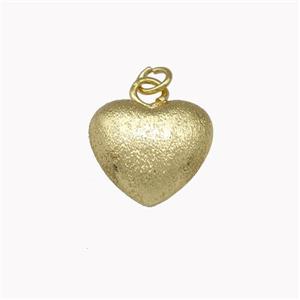 Copper Heart Pendant Hollow Gold Plated Corrugated, approx 15mm