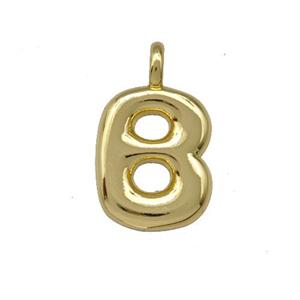 Copper Letter-B Pendant Gold Plated, approx 12-14mm
