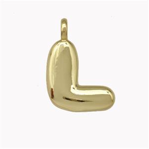 Copper Letter-L Pendant Gold Plated, approx 12-14mm