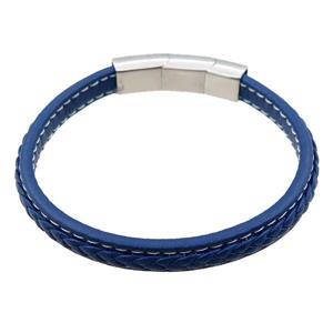 PU leather bracelets with magnetic clasp, approx 8mm, 60mm dia