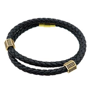 PU leather bracelets with magnetic clasp, approx 5mm, 60mm dia