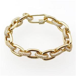 copper bracelets pave zircon, gold plated, approx 11-14mm, 11-16mm, 20cm length