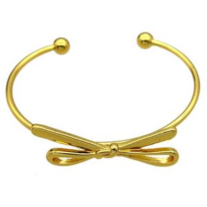 copper bangle with knot, adjustable, gold plated, approx 2mm thickness, 60mm dia