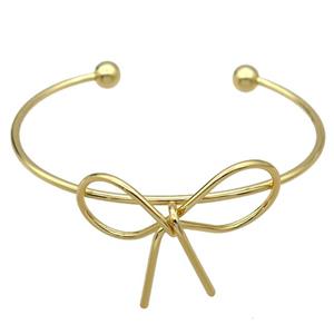 copper bangle with knot, adjustable, gold plated, approx 2.5mm thickness, 60mm dia