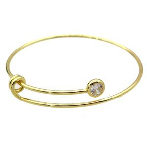 copper bangle, adjustable, gold plated, approx 2.5mm thickness, 60mm dia