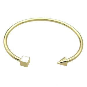 copper adjustable bangle, gold plated, approx 3mm thickness, 60mm dia