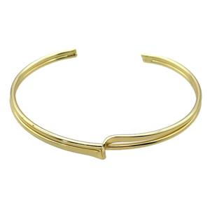 adjustable copper bangle, gold plated, approx 4-9mm, 60mm dia