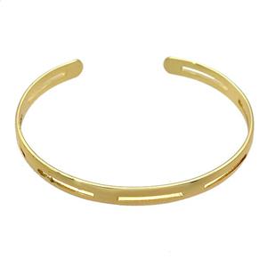 copper adjustable bangle, gold plated, approx 6mm, 60mm dia