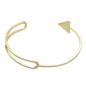 copper bangle, adjustable, gold plated, approx 2-9mm, 60mm dia