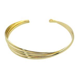 copper bangle, adjustable, gold plated, approx 9mm, 60mm dia