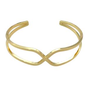copper bangle, adjustable, gold plated, approx 6-16mm, 60mm dia