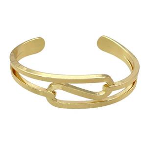 copper bangle, adjustable, gold plated, approx 9-17mm, 60mm dia