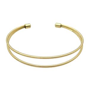 copper bangle, adjustable, gold plated, approx 4-9mm, 55mm dia