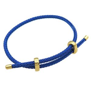 dp.blue Tiger Tail Steel Bracelet, adjustable, approx 3mm thickness