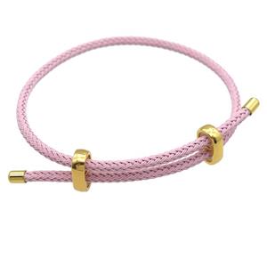 lt.pink Tiger Tail Steel Bracelet, adjustable, approx 3mm thickness