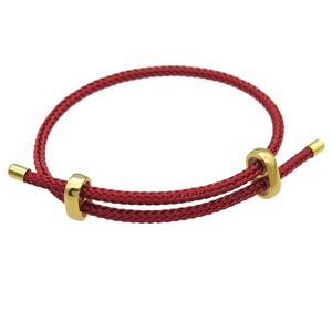 red Tiger Tail Steel Bracelet, adjustable, approx 3mm thickness