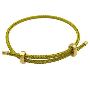 gold Tiger Tail Steel Bracelet, adjustable, approx 3mm, 23cm length