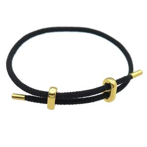 black nylon wire Bracelet, adjustable, approx 3mm thickness