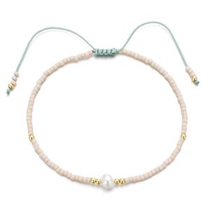 handmade miyuki glass Bracelet with Pearl, adjustable, approx 2mm, 16-24cm length