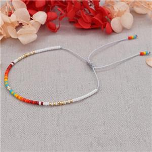 handmade miyuki glass Bracelet, adjustable, approx 2mm, 16-24cm length