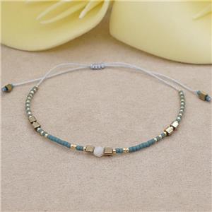 handmade miyuki glass Bracelet with gemstone, adjustable, approx 4mm, 16-24cm length
