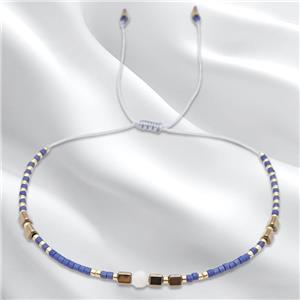 handmade miyuki glass Bracelet with white shell, adjustable, approx 4mm, 16-24cm length