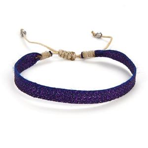 Handmade braid Bracelet, adjustable, purple, approx 6mm, 16-24cm length