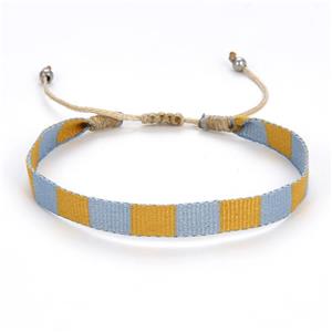 Handmade braid Bracelet, adjustable, approx 6mm, 16-24cm length
