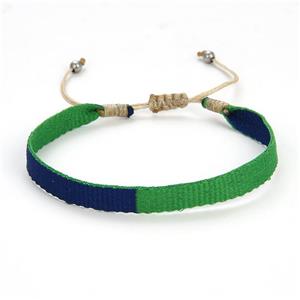 Handmade braid Knid Bracelet, adjustable, approx 6mm, 16-24cm length