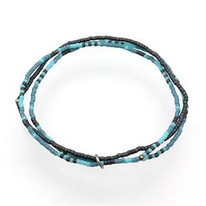 Seed Glass Bracelet 3 Strands Stretchy, approx 1.6mm, 16cm length