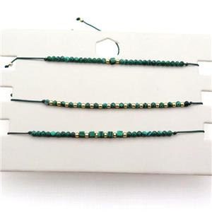 Synthetic Green Malachite Bracelet Adjustable, approx 1.8-2.5mm, 16-23cm length