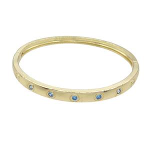 Copper Bangle Pave Zircon Gold Plated, approx 5mm, 52-55mm