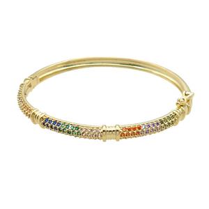 Copper Bangle Pave Zircon Gold Plated, approx 5mm, 52-58mm