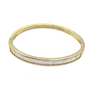 Copper Bangle Pave Zircon Gold Plated, approx 5mm, 53-55mm